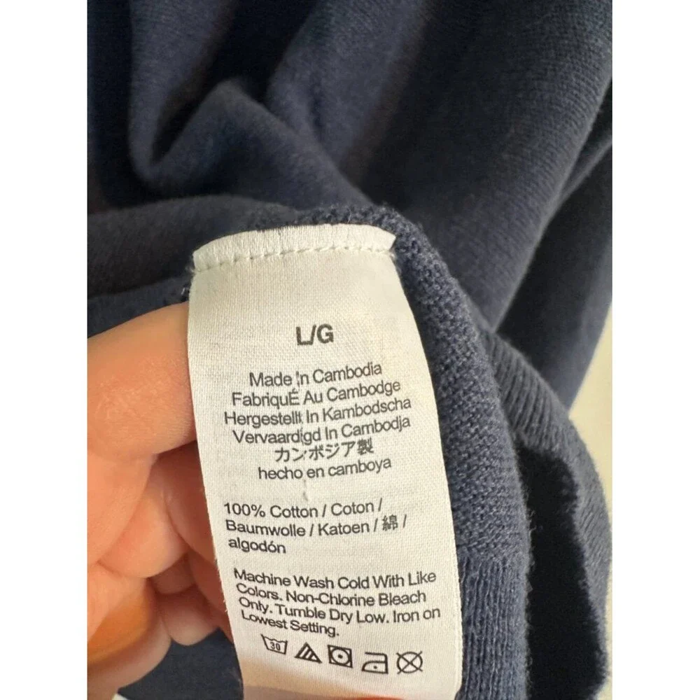 J.Crew Cotton Sweater Men Large Blue Crewneck Knit Casual Minimalist Classic